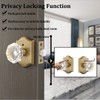 Gobrico Transparent Glass Door Knobset Interior,Privacy Diamond Crystal Door Lockset
