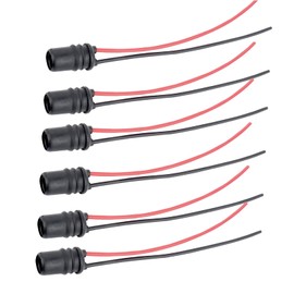 Polcatay 6 PCS T10 Instrument Bulb Socket, W5W 194 Bulb Round Mouth Pre-Wired Connector, Waterproof and Heat-Resistant Plug-and-Play Extension Harness Lamp Holder, for Cars Trucks (Black)