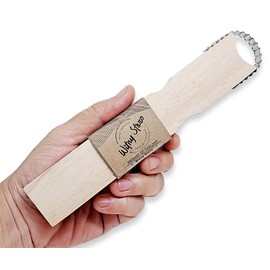 WitnyStore Kitchen Tool 7¼" Wooden Handle Stainless Steel Coconut Grater Shredder Traditional Style - Thai Cooking Utensils Multipurpose Portable Hand-Held Cookery Equipments for Food Fruit Vegetable