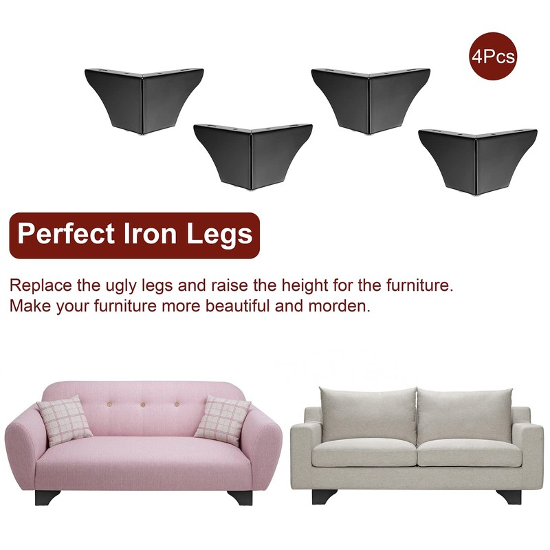 SUMNACON 4Pcs 7.5cm Metal Sofa Legs Wardrobe Leg Furniture Leg,