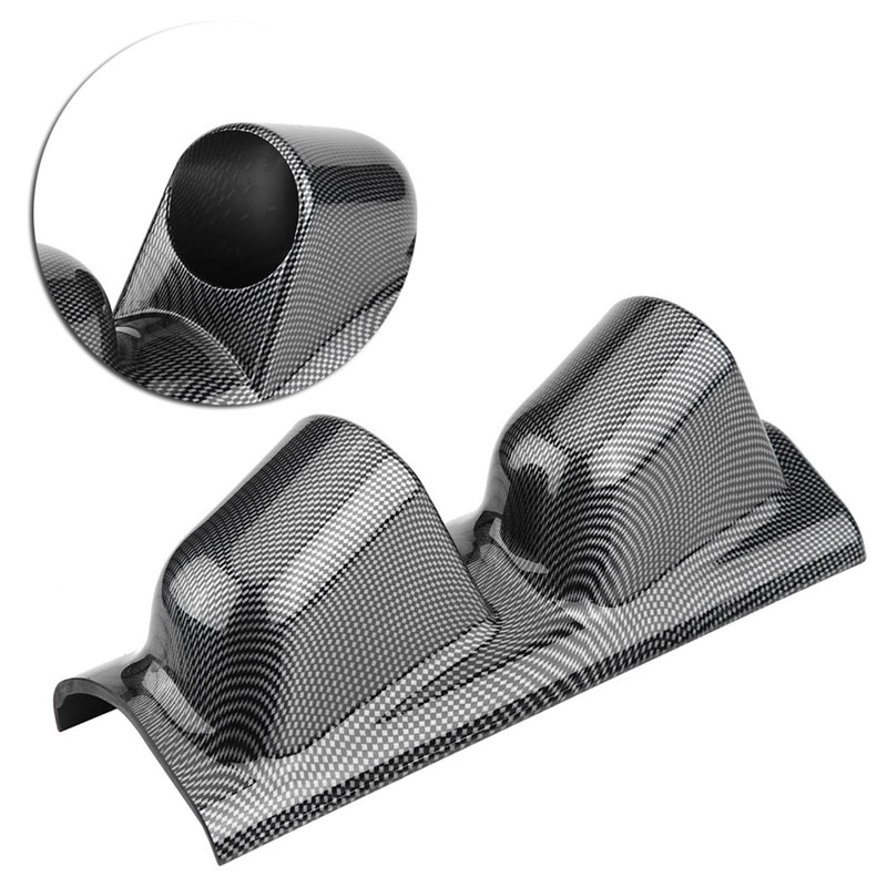 Universal Carbon Fiber Gauge Pillar Holder, Nonfading Dual Hole Plastic