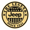 Jeep Sticker The Legend Screen Printed Round Vinyl Sticker 4" x 4"