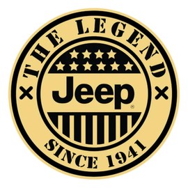 Jeep Sticker The Legend Screen Printed Round Vinyl Sticker 4" x 4"