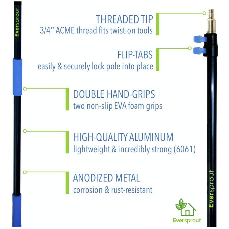 EVERSPROUT 5-to-12 Foot Duster 3-Pack with Extension-Pole (20+ Foot Reach)