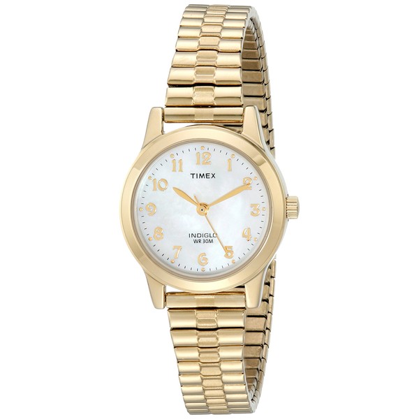 Timex Women's T2M827 Essex Avenue Gold-Tone Stainless Steel Expansion Band Watch