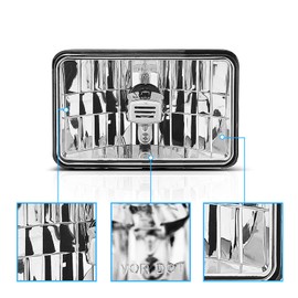 AmeriLite for Commercial Truck Universal Halogen 4" x 6" Low Beam Headlights 1pc - Passenger and Driver Side