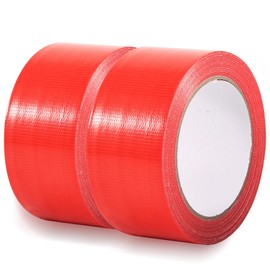 Editbar 2 Rolls 50 mm x 30 m Red Duct Tape, Extra Strong, Fabric Tape, Colourful, Waterproof with Excellent Adhesion, Industrial Repair Tape