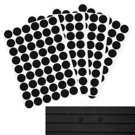 Waziaqoc 216pcs Self-Adhesive Screw Hole Stickers (Black), 4-Table Sheets Screw Covers Caps PVC Dustproof Round Stickers for Wooden Furniture - 21mm/0.83inch