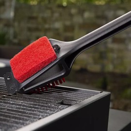 GRIP Expert Grill Grill Brush, Soft Grip 3-in-1 Barbecue Cleaning Brush