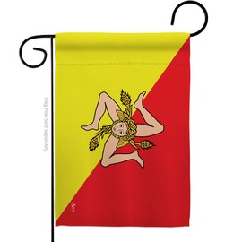 Americana Home & Garden G142217-P3 Sicily World Nationality Decorative Vertical Garden Flag, 13"x 18.5", Multi-Color