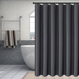 Biscaynebay Hotel Quality Fabric Shower Curtain Liner 72 Inch by 72 Inch, Dark Grey Water Resistant Bathroom Curtains Liners, Rust Resistant Grommets Top Weighted Bottom Hem Machine Washable