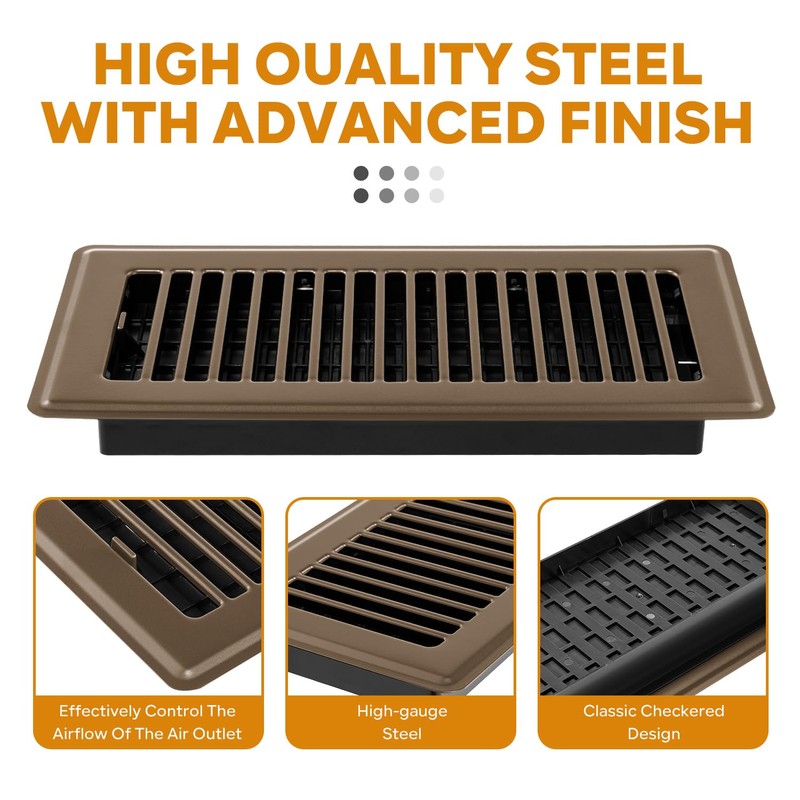 Floor Register 4x10, Floor Vent Covers, Heavy Duty Steel Walkable