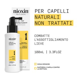 Nioxin Sistema 1 Scalp + Hair Thickening Leave On Treatment - Siero per Capelli Naturali con Assottigliamento Lieve - con Niacinamide e Biotina (100ml)