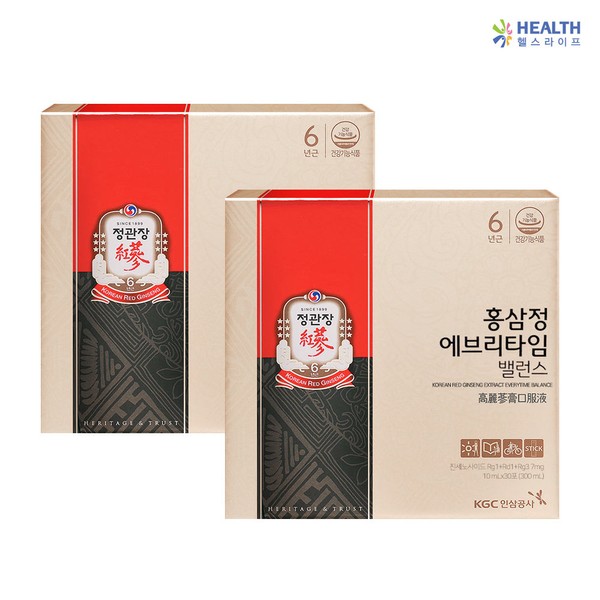 CheongKwanJang Red Ginseng Extract Everytime Balance (10ml x 30 pieces) 2 units / Stick gift H / 정관장 홍삼정 에브리타임 밸런스 (10ml x 30개입) 2개 / 스틱형 선물 H