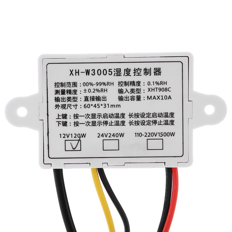 XH-W3005 Digital Humidity Controller High Accuracy Humidity Sensor Hygrometer 12V/24V/220V(12V)