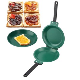 Omelette Pan, Nonstick Double Side Ceramic Coating Flip Frying Pan - Easy Flip Pancake Maker (Green)