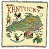 State of Kentucky - Lap Square Blanket Throw Woven from