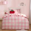 OHS Check Bedding Strawberry Print, Kids Girls Single Duvet Covers