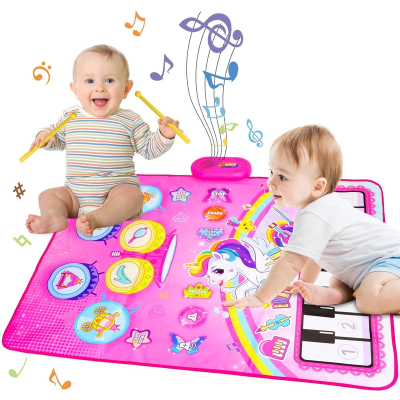 Baby Piano Mat Bright Color Pattern Educational Piano and Drum