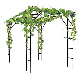 BUKLIYN Grape Vine Trellis - Size: 78.8 * 78.5 * 59 inches - Large Outdoor Garden Arch Trellis, Used for Outdoor Climbing of Plants, Courtyard and Garden Decoration of Pavilions (Black)