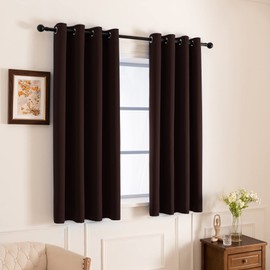 Pickluc Blackout Curtains 63 Inches Long 2 Panels, Light Blocking Drapes for Bedroom, Thermal Insulated, Noise Reduction, Privacy Protection, Chocolate Brown, 52" Wide x 63" Length