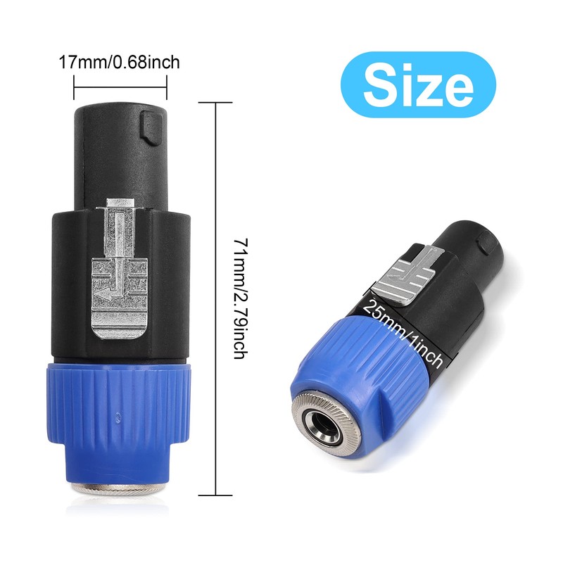 PNGKNYOCN Speakon to 1/4 inch Adapter，NL4FC Speaker Male to 1/4"