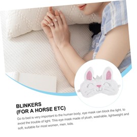 Beavorty 1pc Plush Rabbit Eye Mask Sleep Blindfold Sleep Eye Shield Sleep Eye Cover Plush Eye Shade Rabbit Blindfold Plush Eye Cover Cartoon Eye Cover Travel White Eye Patch Animal