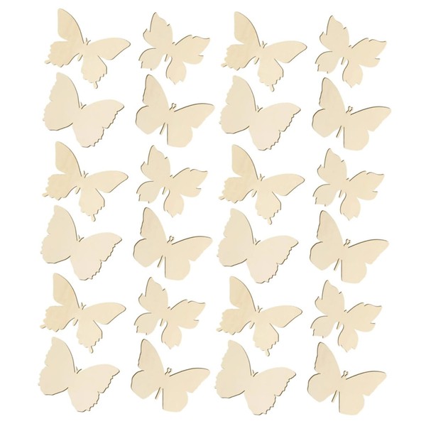 Tofficu Diy Painting Decorations 48pcs Unfinished Butterfly Cutouts Wooden Painting