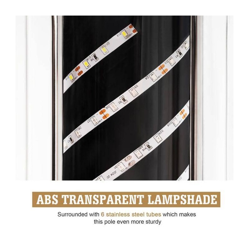 King Barber Pole w/ LED Light (Blue & Red &