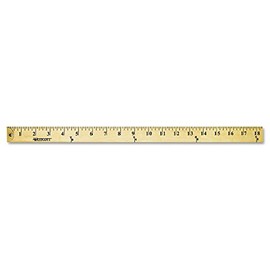 Westcott 10425 Wooden Yardstick with Brass Ends and Hang Holes, Clear Lacquer Finish