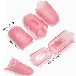 SUKPSY10 Pcs Pink Plastic Acrylic Nail Toe Polish Removal Clip,Nail Art Soak Off Cap Clip UV Gel Nail Polish Remover Set,with Card Slot Adjustable Size for Polish Remover Wrap Cleaner Cap Clip Tool