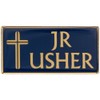 Junior Usher Badge Pin-Back for Church Blue Gold (Set of