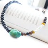 COMODO VIENTO Men's Black Spinel Necklace, Turquoise, Tiger Eye, Half