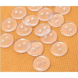 100 Pieces Resin Clothing Buttons - 2 Hole Transparent Sewing Buttons DIY Craft Round Shirt Buttons Set Sewing Accessories (12.5 mm)