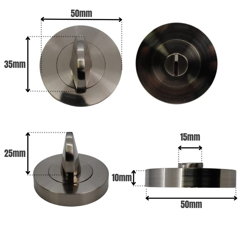 VIBE Bathroom Turn Keyhole Escutcheon on Satin Nickel Plated Keyhole