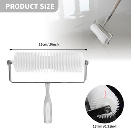 YKUKIZEE 10 inch Spiked Roller Self Levelling Floor, 13 mm Teeth Spiked Flooring Aeration Roller, Spiked Screeding Floor Roller for Cement Concrete Paint Construction