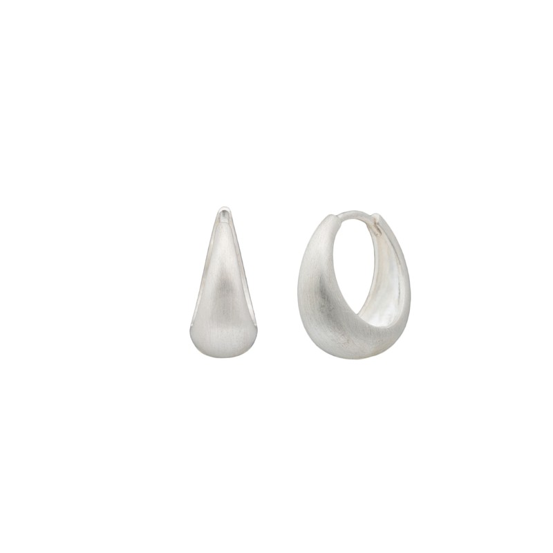 [D.Silver] Silver 925 Water Bloom One Touch Earrings [G001] Silver