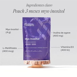 Holiherb - Myo Inositol (4g) + Metil Folato | Suplemento en Polvo | Rinde 3 meses (90 Porciones)