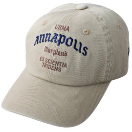 Avilex MA-1 Military USNA Logo Cotton Low Cap, Embroidery, Men's Hat, American Casual, Summer Baseball Cap, (01) beige, Free size