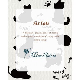 Miss Adola Aesthetic Cat Tote Bag for Women - with Magnetic Buckle and Zipper Inner Pocket for Lady Cloth Cotton Tote Bag for Gym, Work, Travel, Library, Shopping,Six Cats