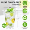 SIUQ 600 Pack 9 oz Plastic Cups, Clear Disposable Cups,