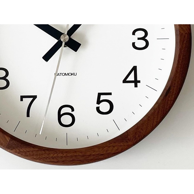 KATOMOKU Muku Clock 16 Walnut Radio Clock Continuous Second Hand