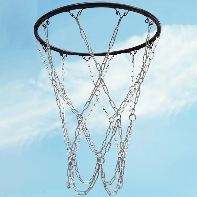 POFET Heavy Duty Basketball Replacement Chain Net with S Hooks,