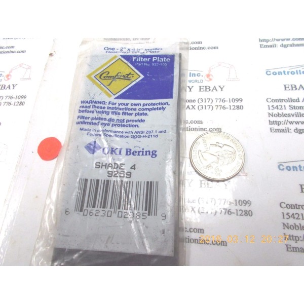 OKI Bering 9259 Filter Plate Shade 4, 2x4-1/4