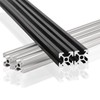 4PCS 350mm 2020T Linear Rail Aluminum, European Standard Anodized Black