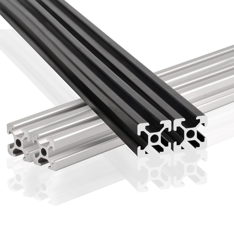 4PCS 350mm 2020T Linear Rail Aluminum, European Standard Anodized Black