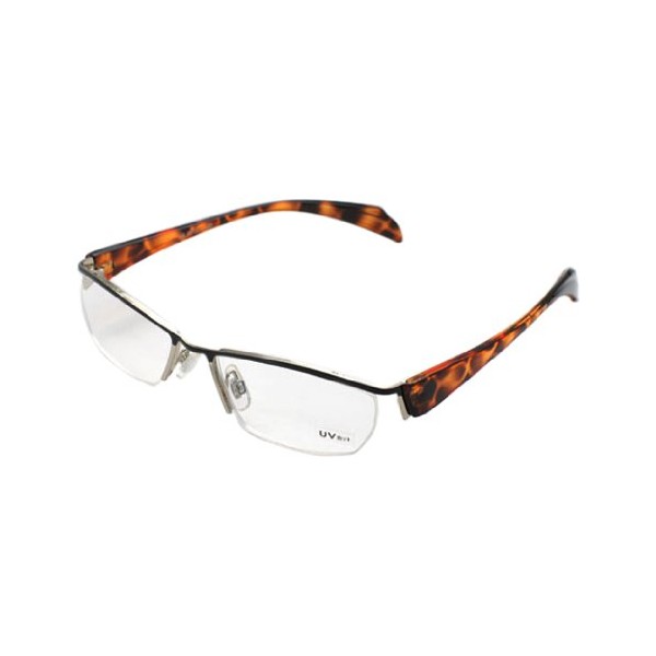 ハックベリー ちょっとおしゃれな老眼鏡 ( 3.0度 UVカットレンズ ) ハーフフレーム ブラウン系 ( 茶