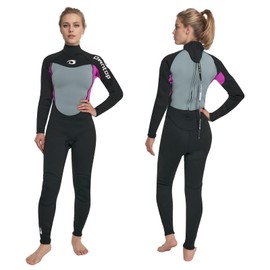 Owntop 2.5mm Neoprene Thermal Wetsuit for Men & Women | UV50+ Sun Protection | Ultra-Stretchy Warm | Adult Wet Suit | Diving Surfing | Pink L