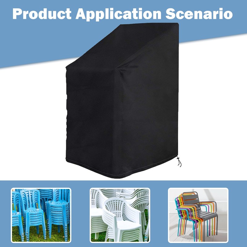 MOZMY Pack of 2 Garden Chairs Covers, Protective Cover, Stacking