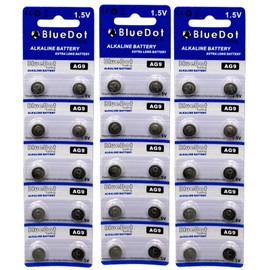 BlueDot Trading AG9, SR45, SG9, LR45 Alkaline Button Cell Batteries for Hearing aids, Watches, calculators, thermometers, Toys, and More Quantity 30 Count